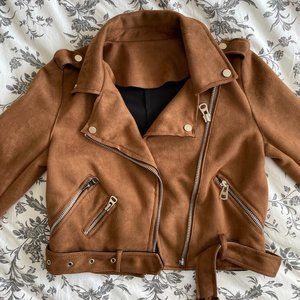 Brown Suede Biker jacket